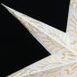 Preview: KARMA weiß/gold - Faltbarer Leuchtstern, Weihnachtsstern aus Papier, bestickt mit 7 Zacken, 60 cm